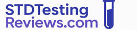 STDTestingReviews.com logo, representing trusted STD test kit reviews and comparisons